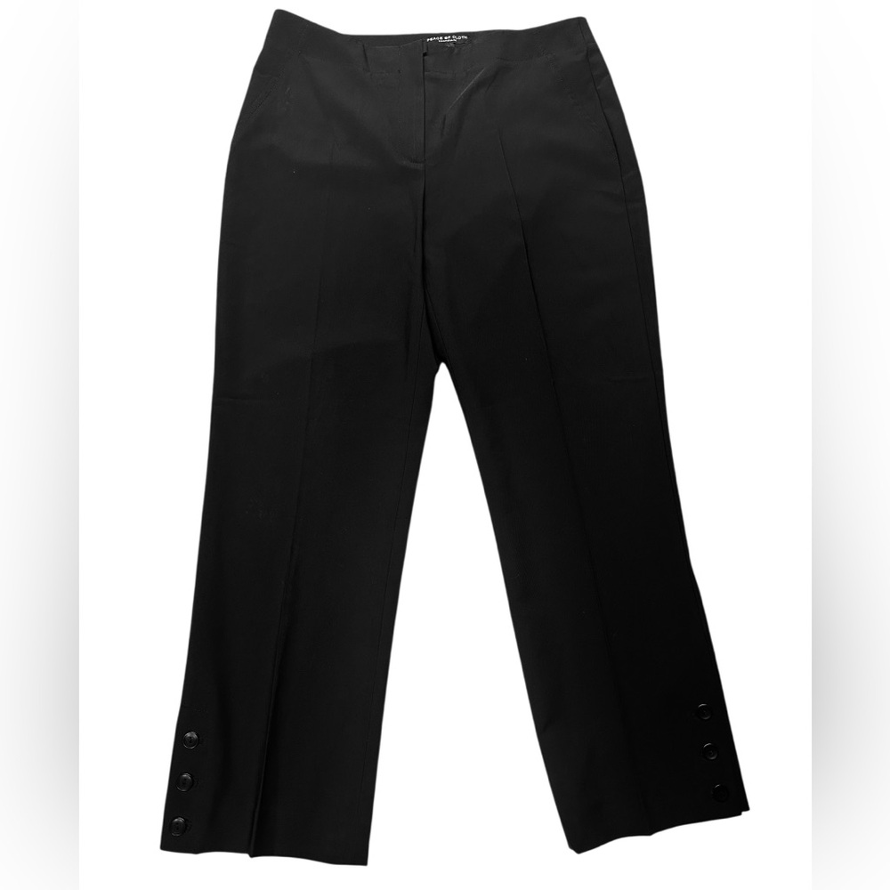 PIECE OF CLOTH / Black Ankle Straight Leg Dress Pants / Size 4 / Preppy Goth